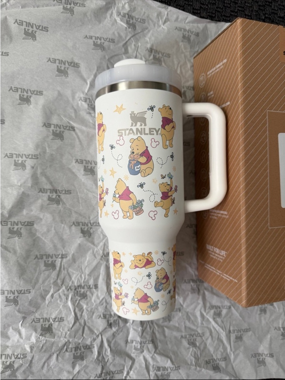 Stanley White Travel Tumbler with Winnie the Pooh Illustrations